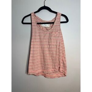 Anthropologie Striped Tank Top Womens Medium Lace‎ Trim Scoop Neck